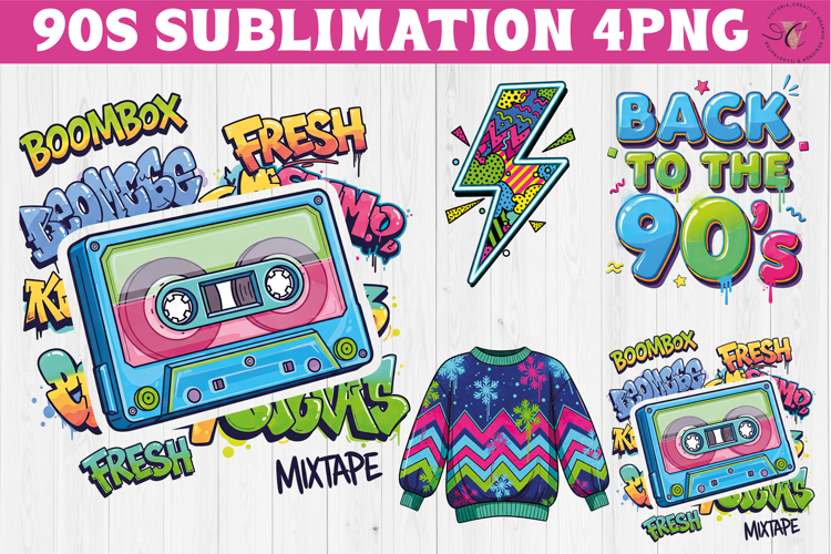 Retro vibe 1990s clipart | Graffiti and Neon PNG