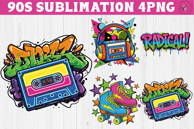 Retro vibe 1990s clipart | Graffiti and Neon PNG