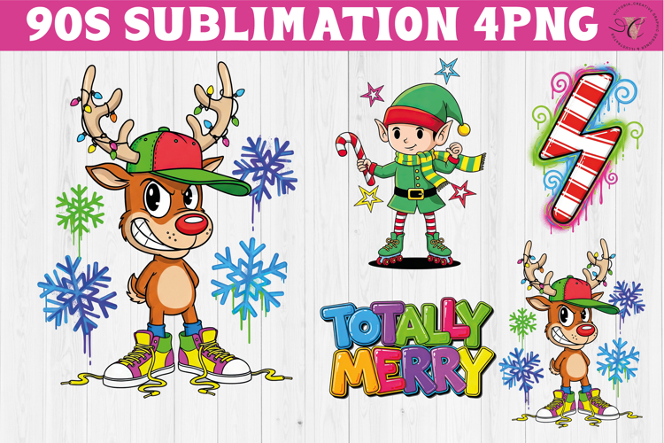 Retro Christmas 1990s clipart | Graffiti and Neon PNG
