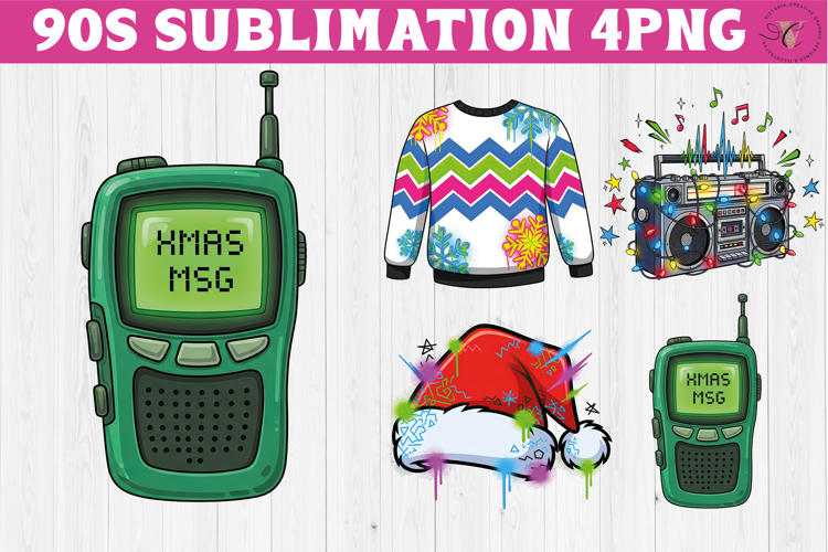 Retro Christmas 1990s clipart | Graffiti and Neon PNG
