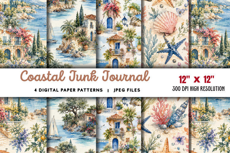 Coastal Junk Journal Pages JPG