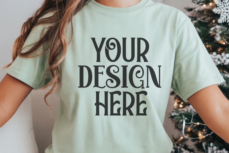 Bay Comfort Colors 1717 Christmas Mockup, CC 1717