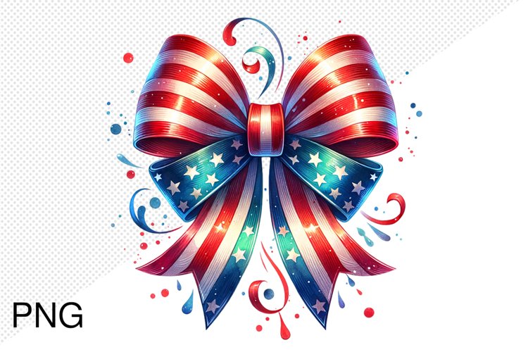 4th of July Big Bow Ribbon - Sublimation PNG