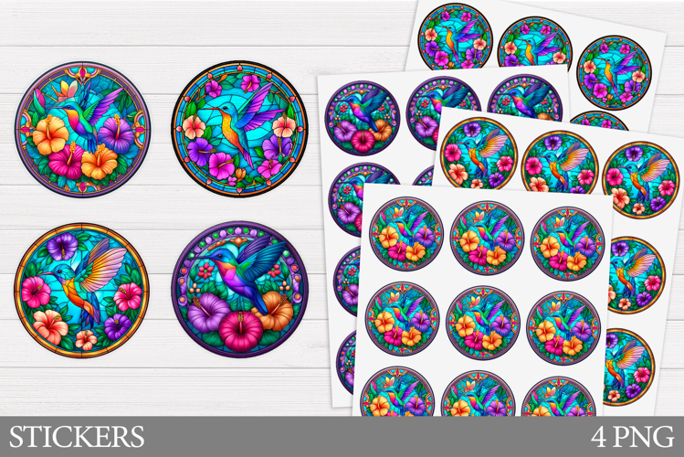 Hummingbird Sticker Design. Bird Stickers Printable