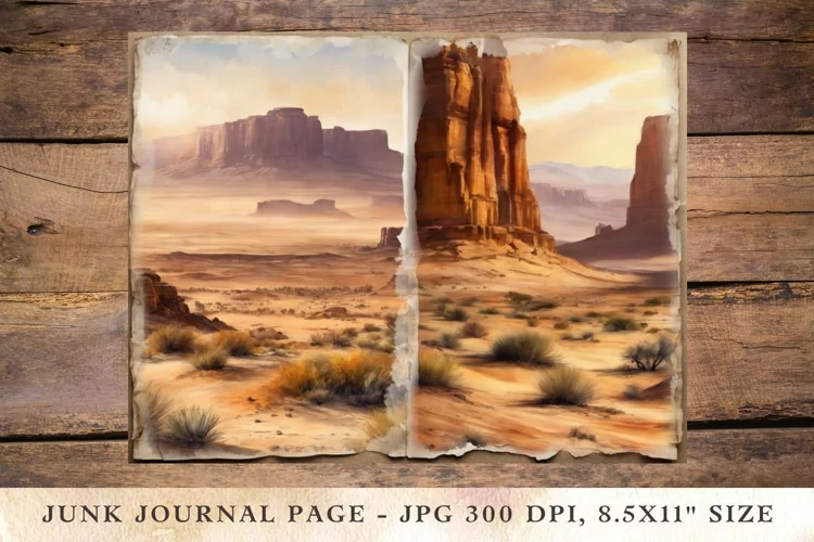 Printable Junk Journal Pages classic desert 4
