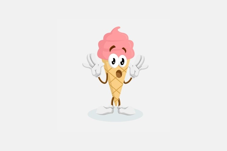 Ice cream Logo mascot surprise pose example image 1