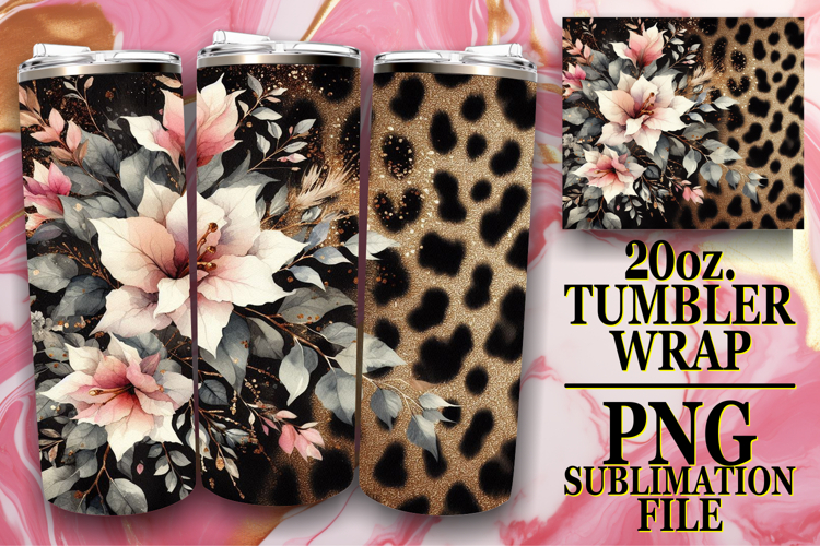 Joyful journeys 20oz tumbler wrap, Leopard Prints