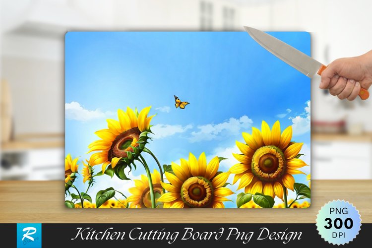 Common Sunflowers Cutting Board Sublimation Design