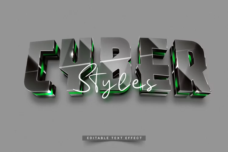 Editable Text Effect for Illustrator. Vector Graphic styles
