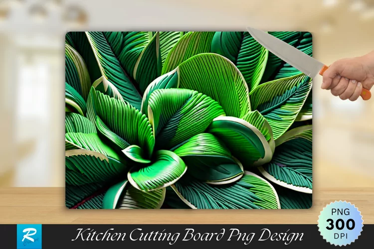 Green knitted Fabric Surface Cutting Board PNG Design