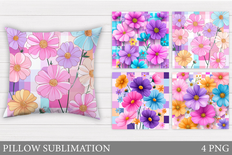 Flowers Pillow Design. Floral Pillow Sublimation