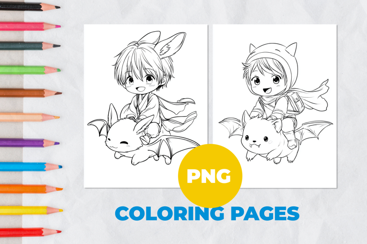 Cute boy on a dragon Coloring Pages | Coloring book
