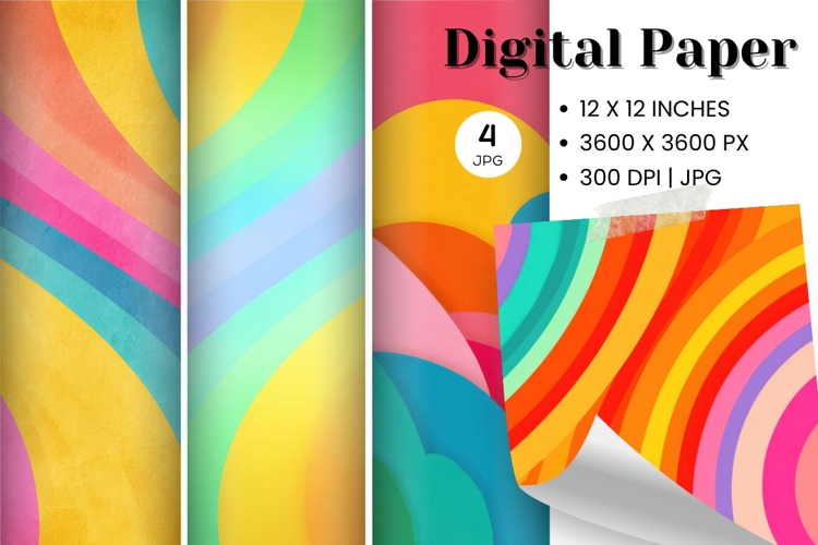 Abstract Wave Digital Paper Background Wallpaper Wallart_73
