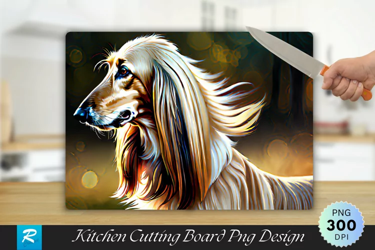 Afghan Hound Cutting Board Sublimation Design