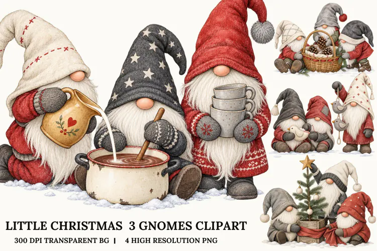Highland Cow Christmas Clipart, Santa Hat Scarf Cow PNG