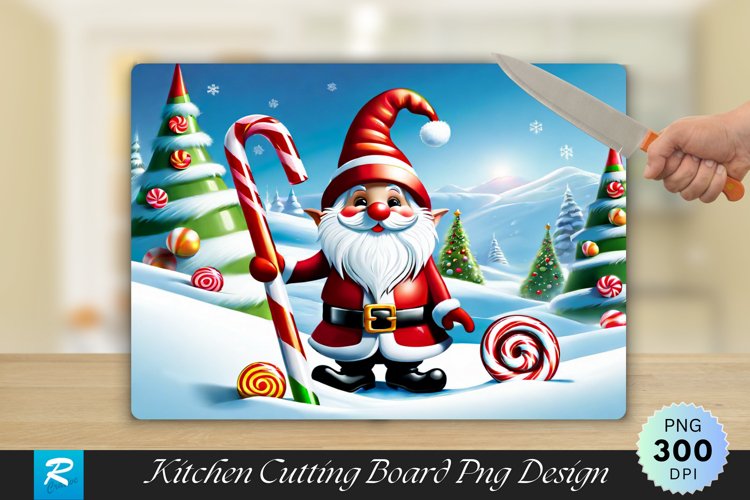 Mistletoe with Bow Bamboo Cutting Board PNG