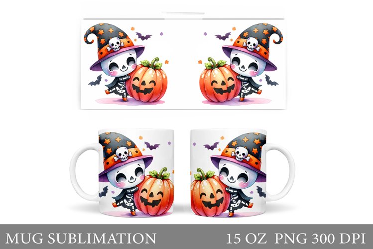 Funny Skeleton Mug Sublimation. Cute Skeleton Sublimation example image 1