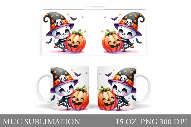 Funny Skeleton Mug Sublimation. Cute Skeleton Sublimation