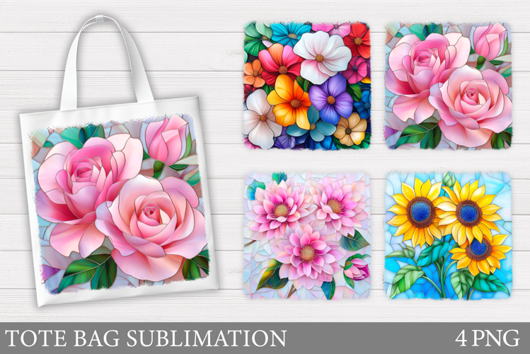 Flowers Tote Bag Design. Floral Tote Bag Sublimation