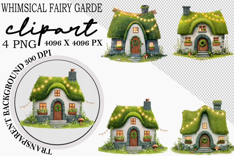 Whimsical Fairy Garden Clipart PNG