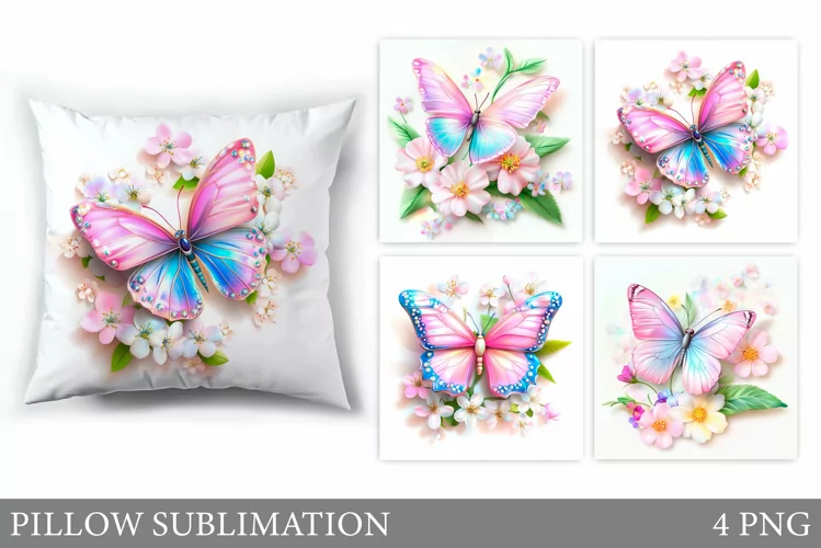 Butterfly Pillow Design. Butterfly Sublimation