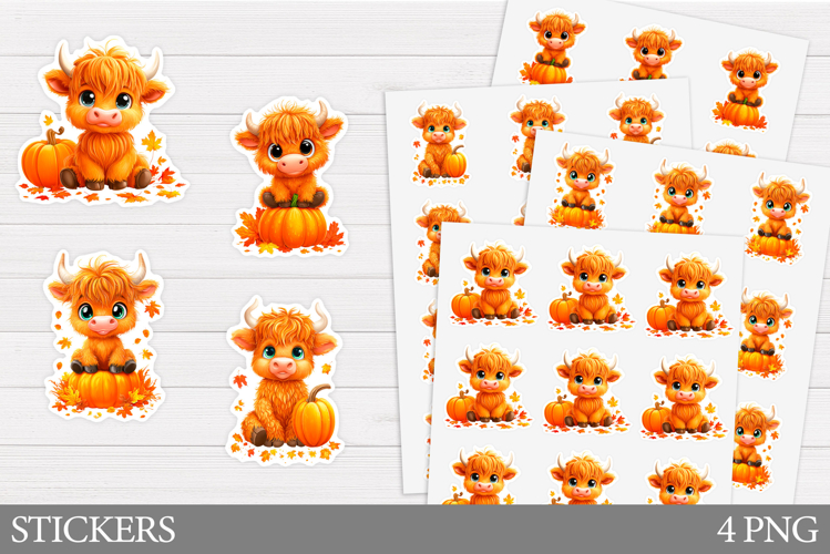 Halloween Cow Sticker Design. Halloween Sticker Printable