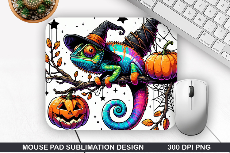 Chameleon Mouse Pad Sublimation, Halloween Mouse Pad PNG