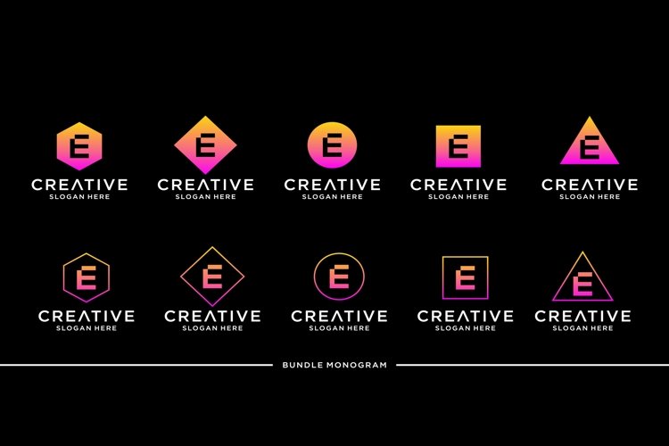 Letter E Logo Bundle Monogram