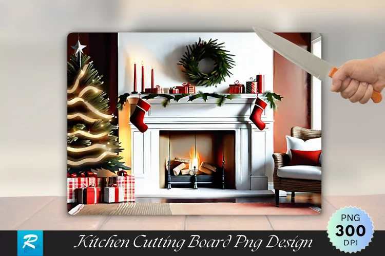 Rustic Farmhouse with Natural Christmas Decor Cutting Board