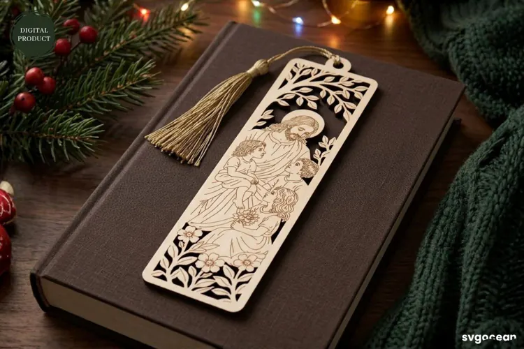 Wooden Jesus Bookmark Laser Cut | Glowforge | SVG
