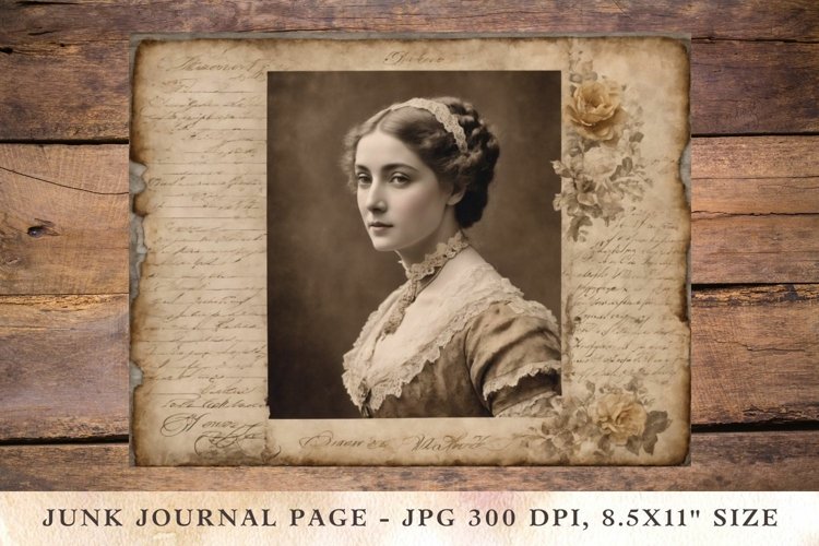 Printable Junk Journal Pages victorian girl / woman 4