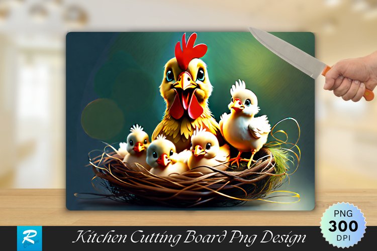 Cute Little Chicken Cutting Board Sublimation Design