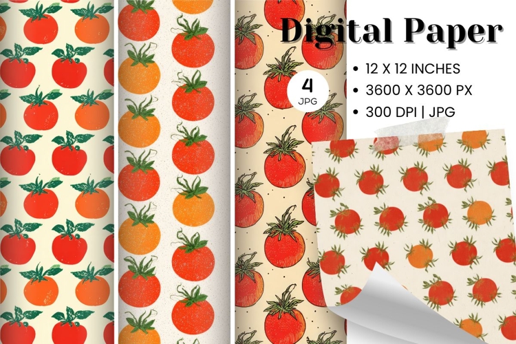 Tomato Pattern Background Fresh Fruit Wallpaper Backdrop_17