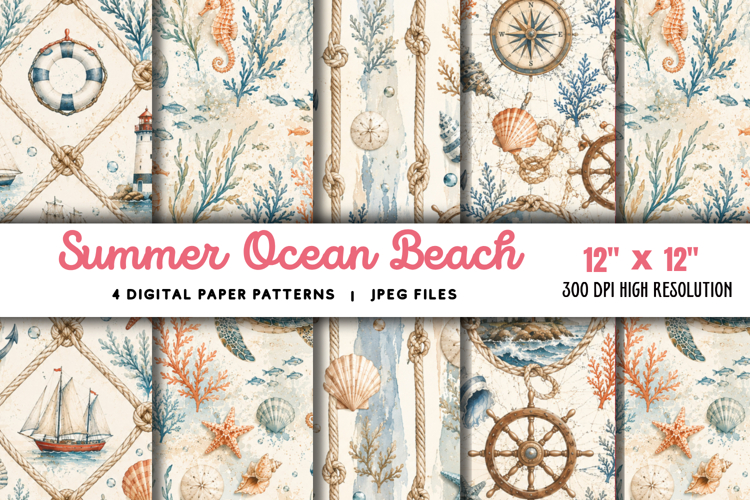 Beach Scrapbook Paper Image 9