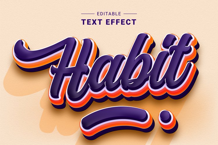 Editable Text Effect for Illustrator. Vector Graphic styles example image 1