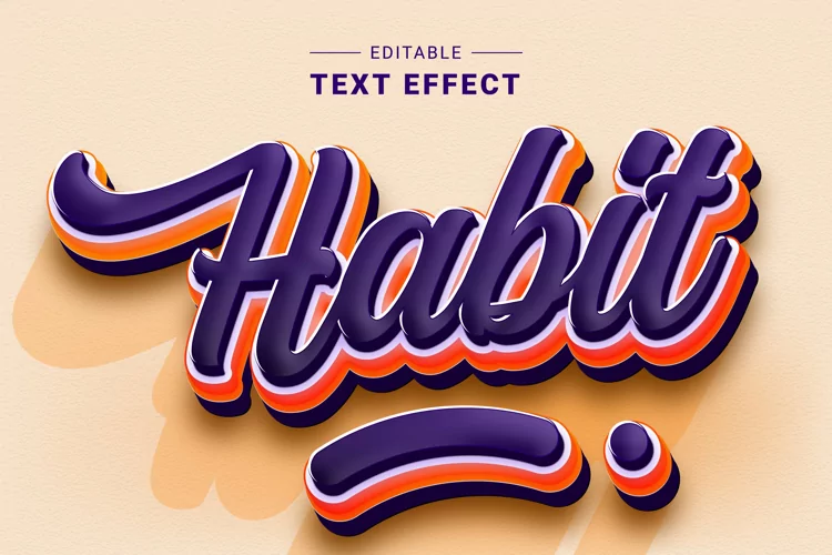 Editable Text Effect for Illustrator. Vector Graphic styles