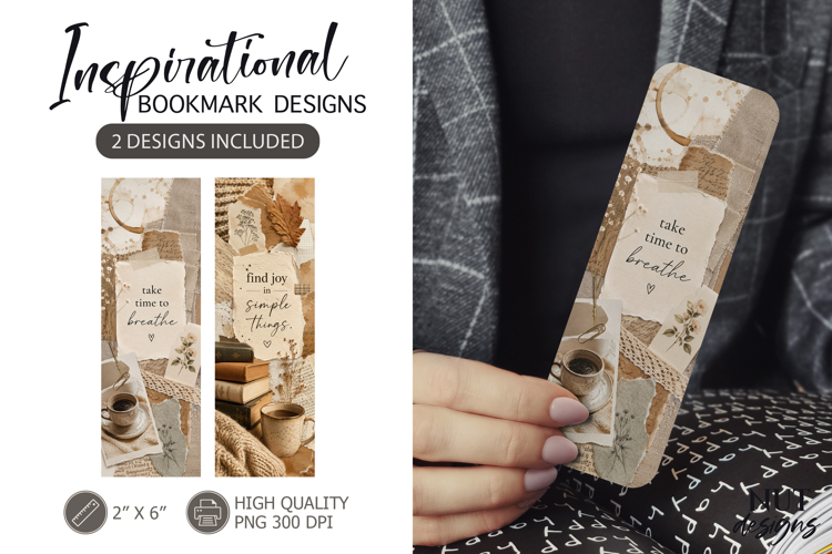 Beige floral Bookmark Designs Aesthetic cottagecore collage