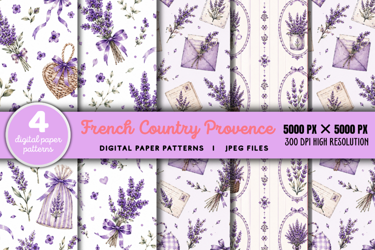 French Country Provence Digital Paper JPG