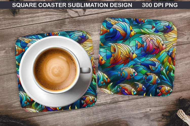 Fish Coaster Sublimation, Summer Coaster PNG Design