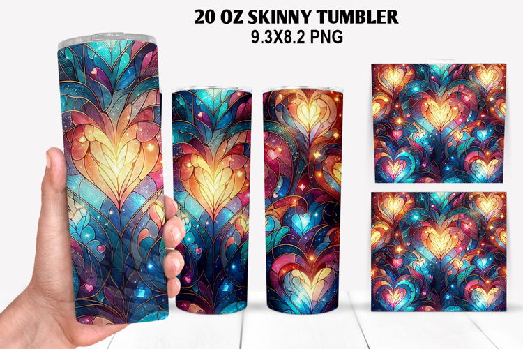 Valentine Skinny Tumbler 20oz Wrap Design, Valentine Tumbler