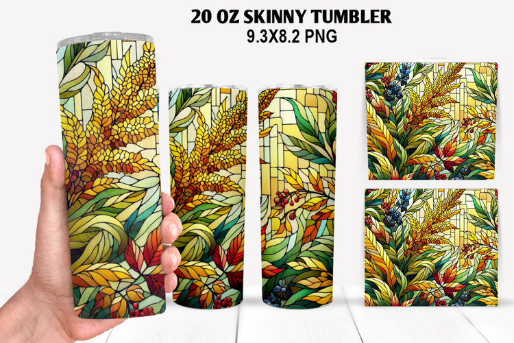 Flower Skinny Tumbler 20oz Wrap Design, Autumn Tumbler Wrap