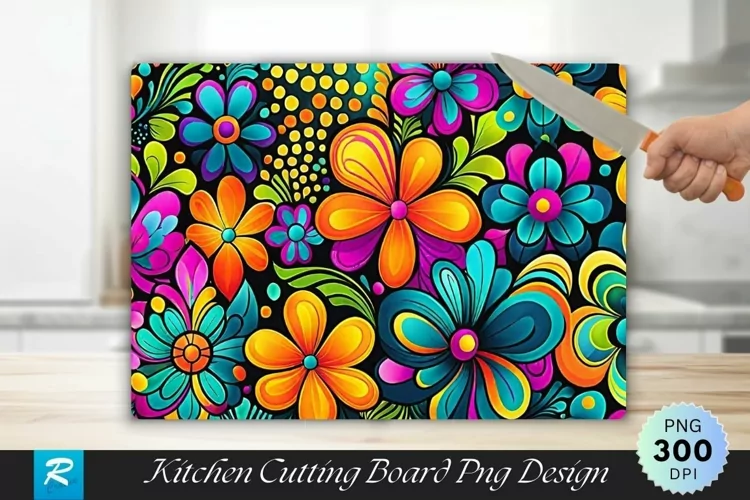 Funky Pattern Cutting Board Sublimation Design