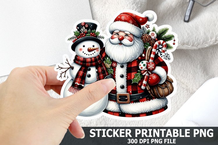 Christmas Santa Sticker| Christmas Sticker PNG Design