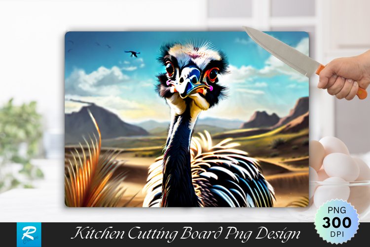 Ostrich Background Cutting Board sublimation Design example image 1