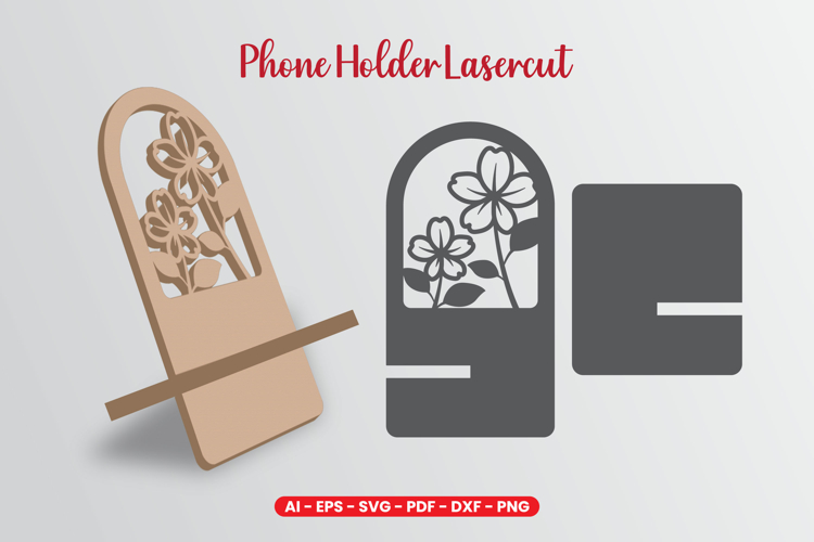 Flowers Phone Holder Lasercut