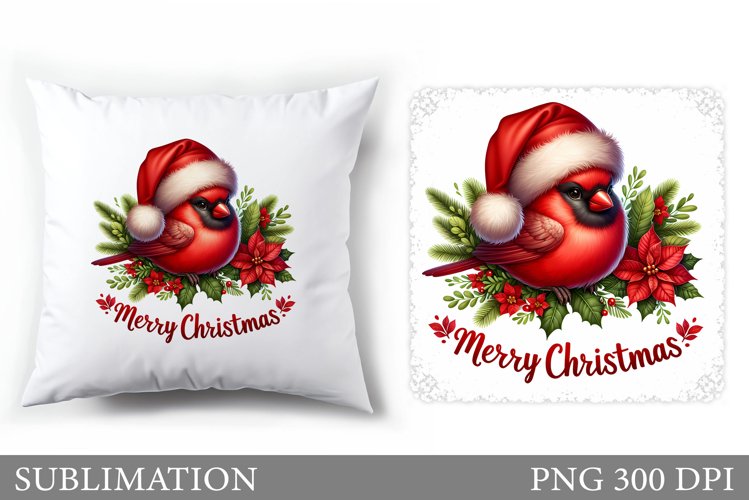 Christmas Bird Pillow Design. Christmas Pillow Sublimation