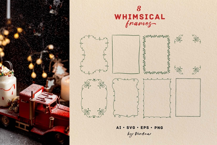 Vector retro whimsical frames