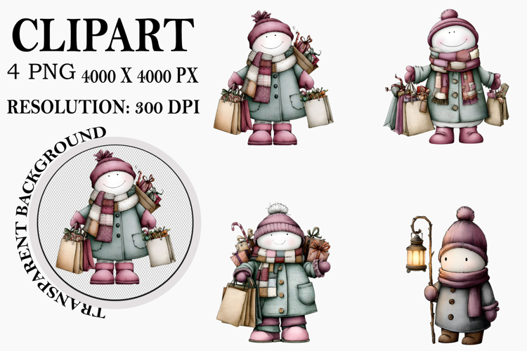 Cute Snowman Clipart Image 6