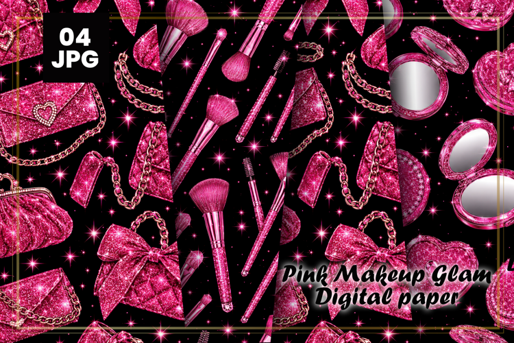 Pink Makeup Glam Digital Paper