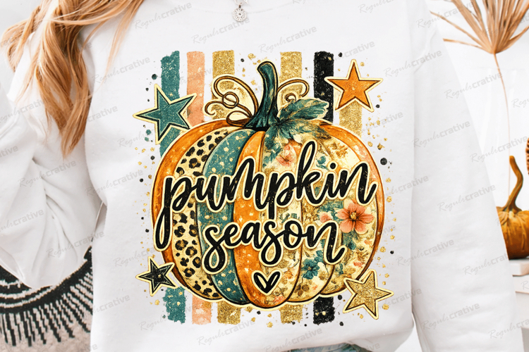 Pumpkin Season SVG PNG Floral Leopard Pumpkin Autumn Fall